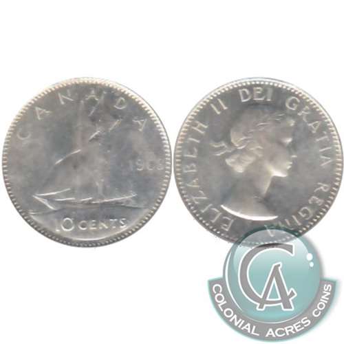 1963 Canada 10-cents UNC+ (MS62)