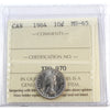 1964 Canada 10-cents ICCS Certified MS65