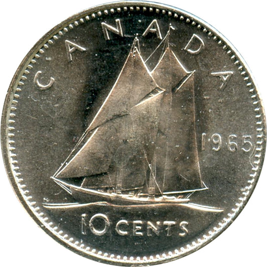 1965 Canada 10-cents Choice Brilliant Uncirculated (MS64)