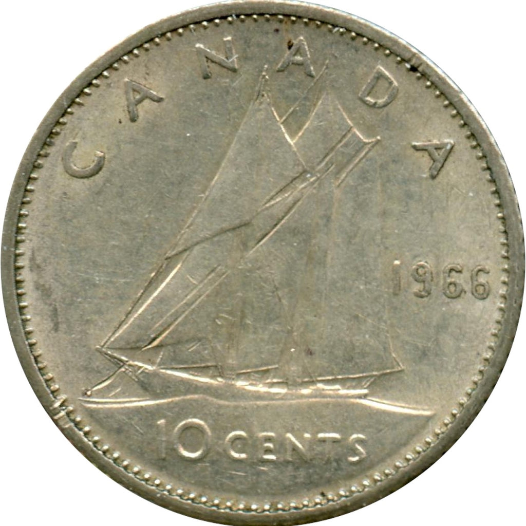 1966 Canada 10-cents Circulated