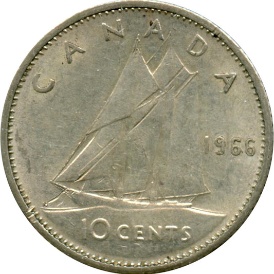 1966 Canada 10-cents Circulated