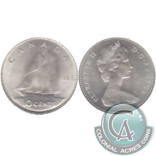 1966 Canada 10-cents Uncirculated (MS60)