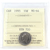 1995 Canada 10-cents ICCS Certified MS64