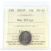 2003P New Effigy Canada 10-cents ICCS Certified MS67