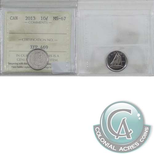 2013 Canada 10-cents ICCS Certified MS67