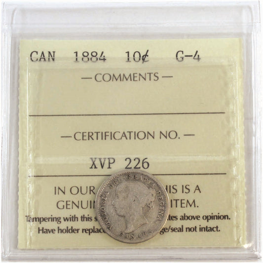1884 Canada 10-cents ICCS Certified G4