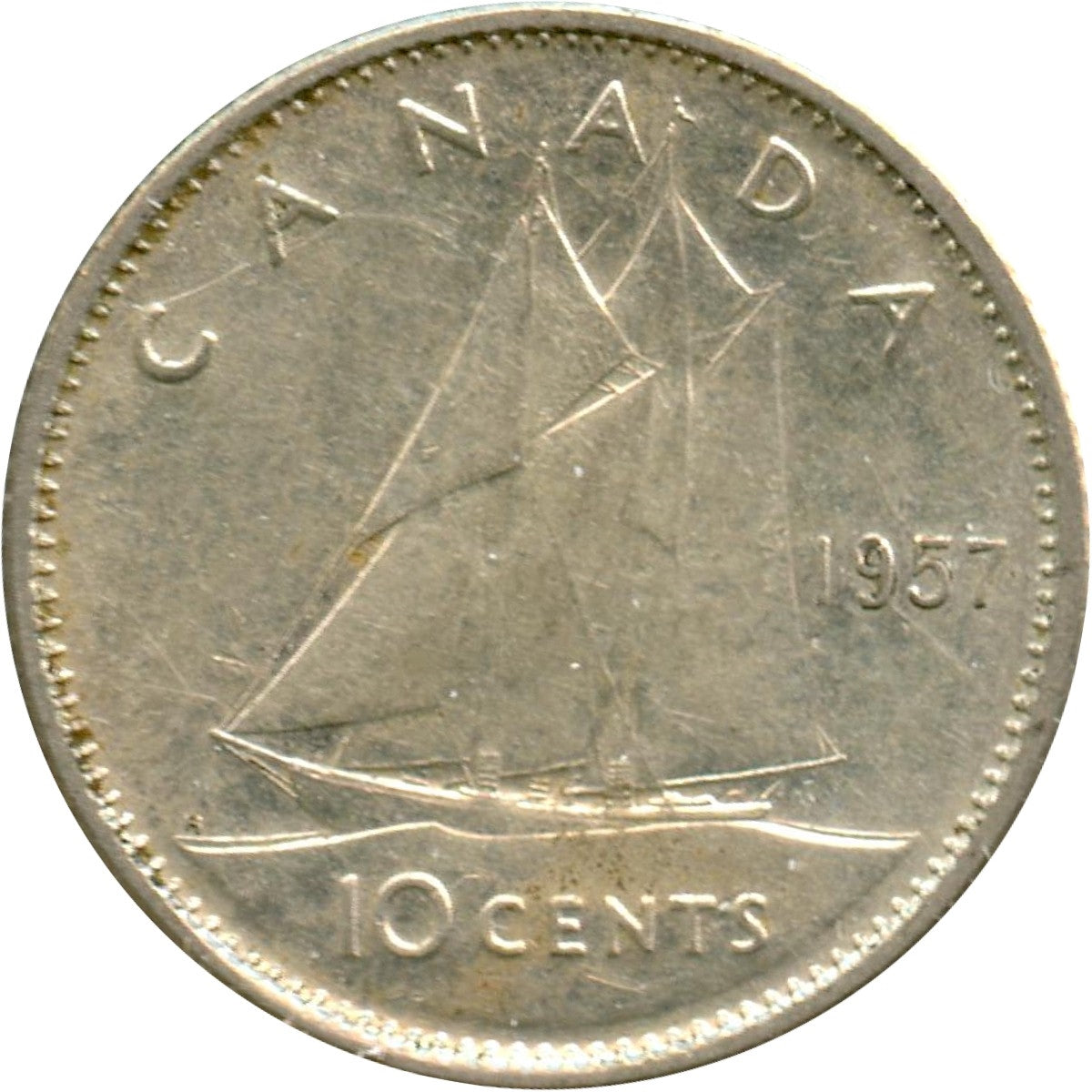 1957 Canada 10-cents EF-AU (EF45)