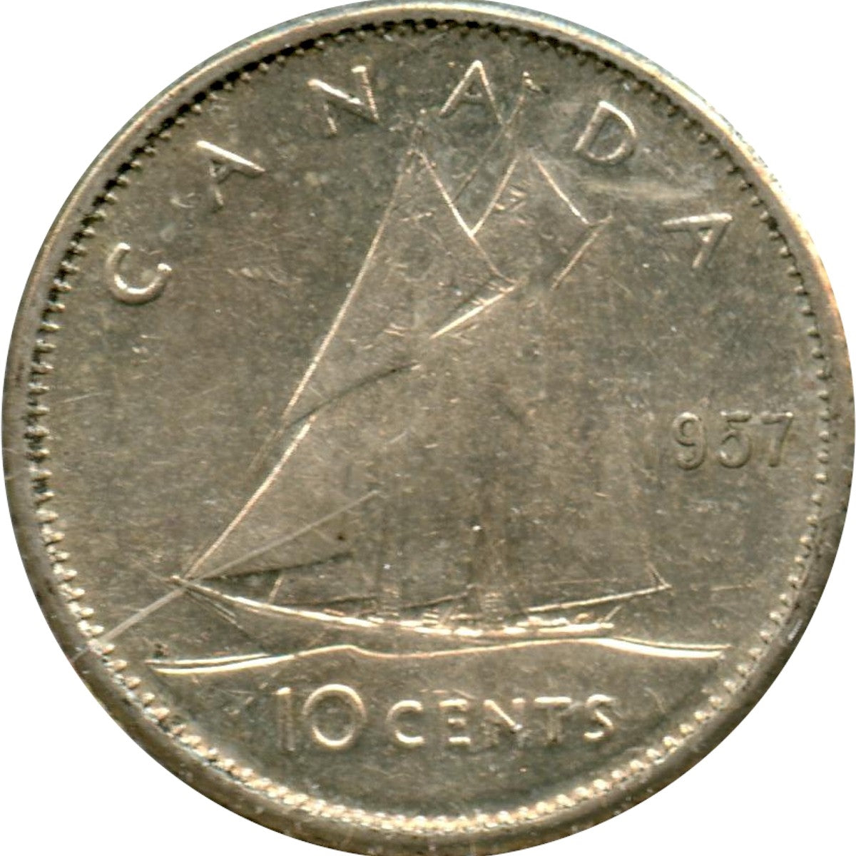 1957 Canada 10-cents Extra Fine (EF40)