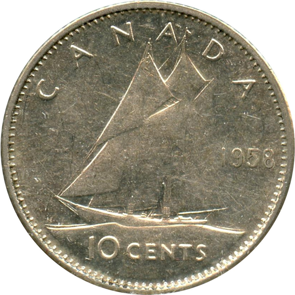1958 Canada 10-cents EF-AU (EF45)