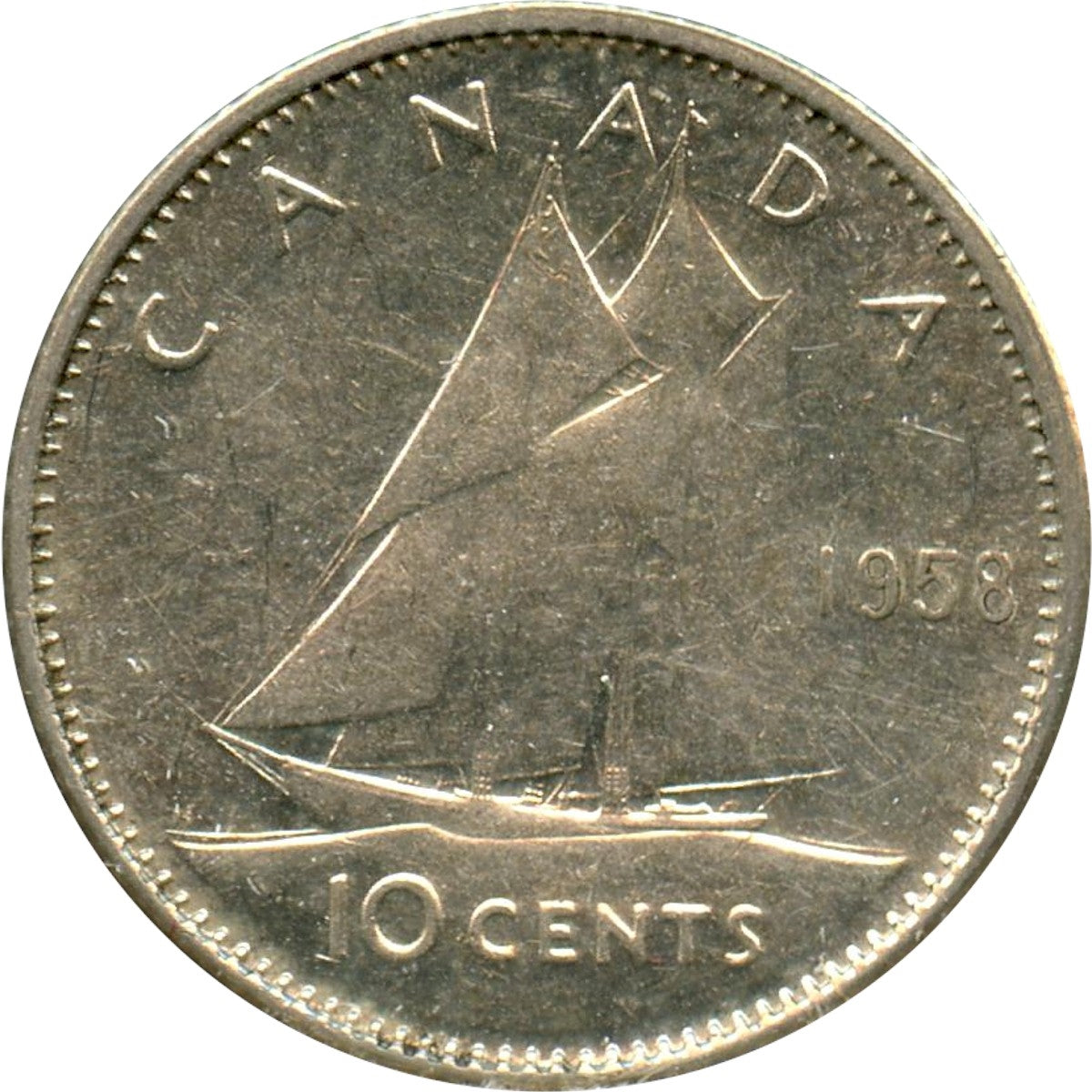 1958 Canada 10-cents EF-AU (EF45)