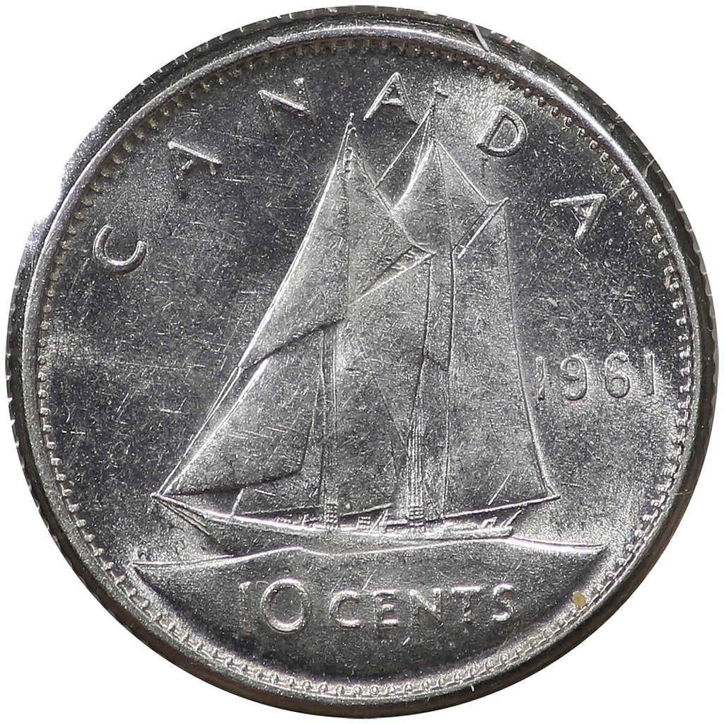 1961 Canada 10-cents AU-UNC (AU55)