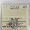 1902H Canada 10-cents ICCS Certified EF45