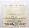 1938 Canada 10-cents ICCS Certified MS63