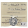 1963 Canada 10-cents ICCS Certified PL65 Ultra Heavy Cameo