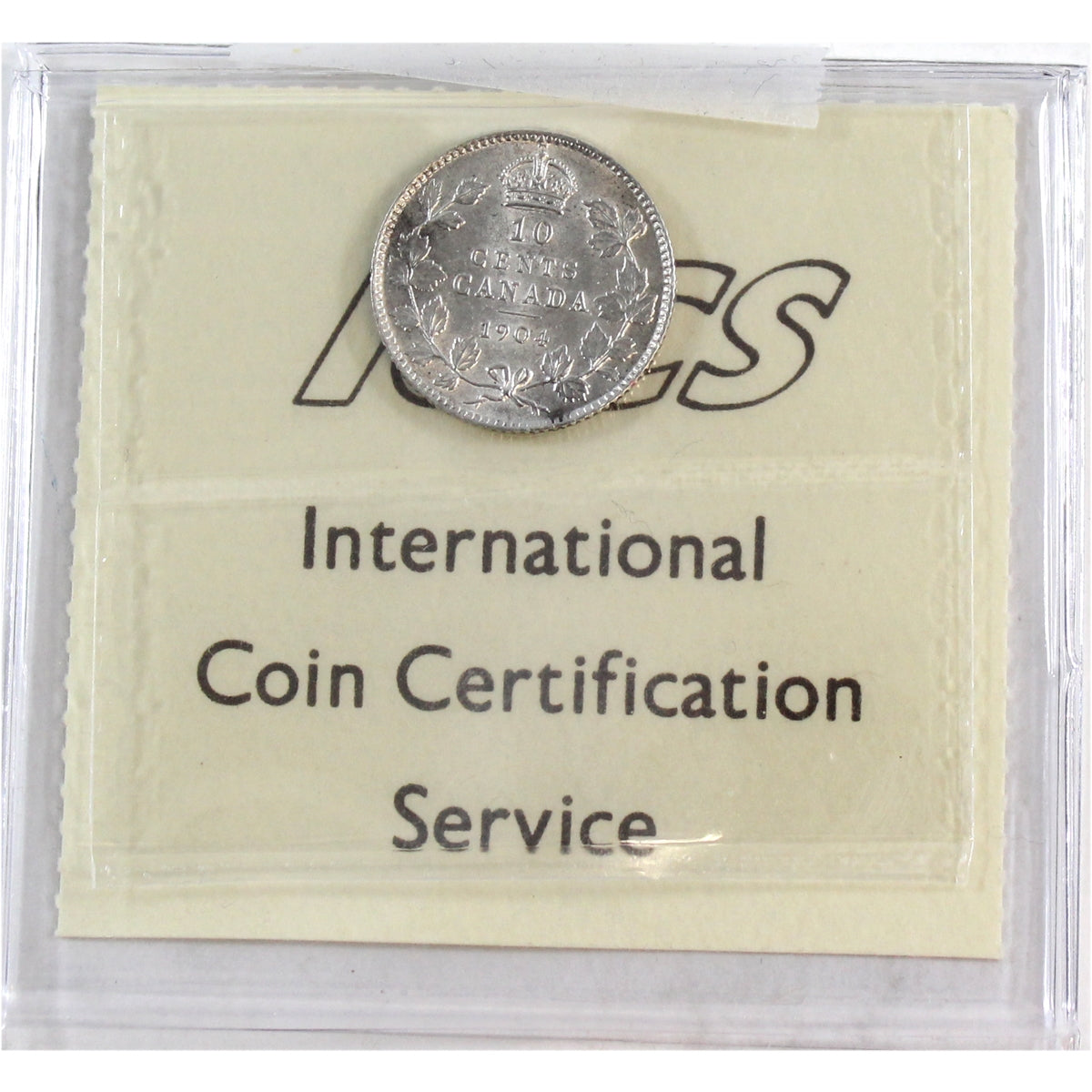1904 Canada 10-cents ICCS Certified AU55