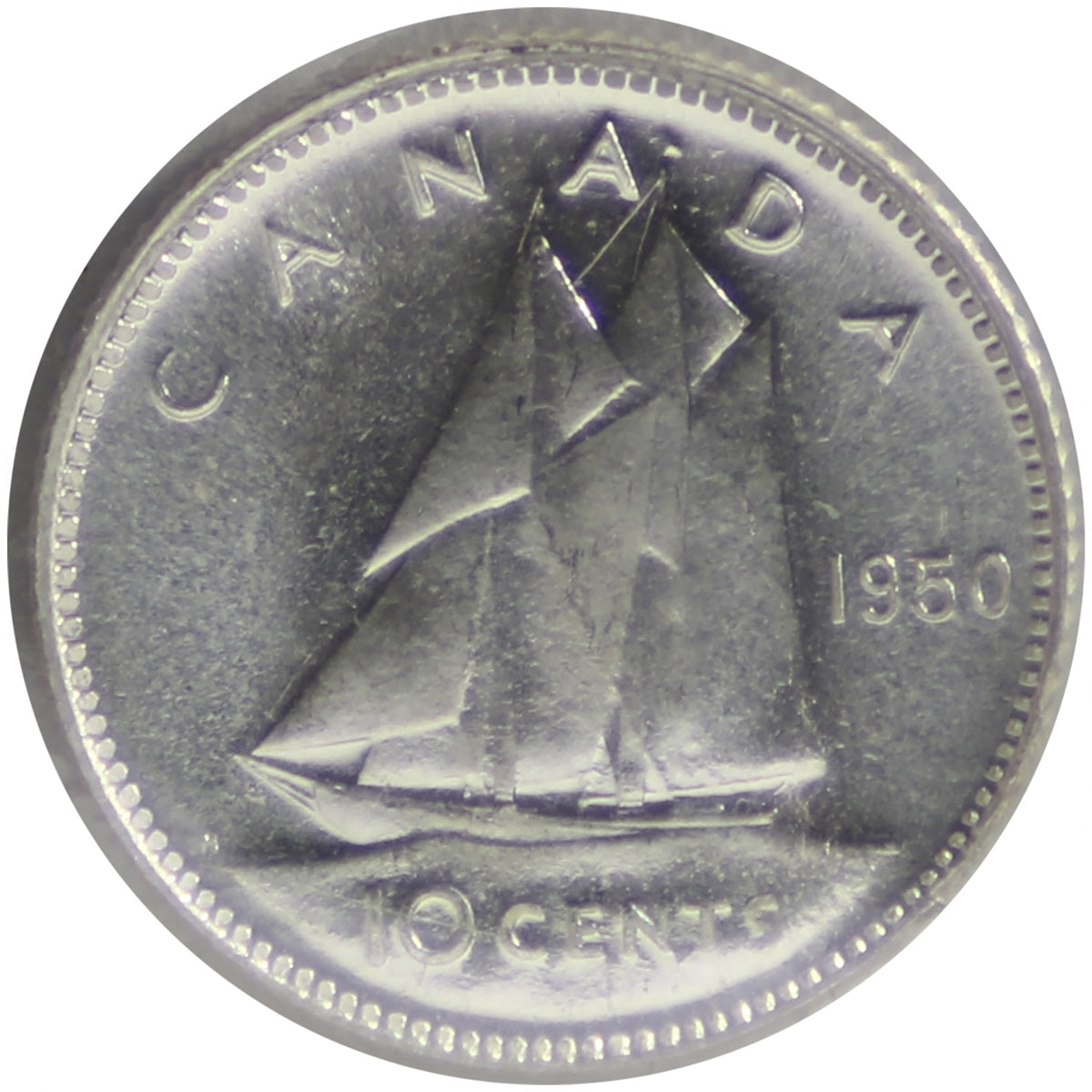 1950 Canada 10-cents ICCS Certified MS65