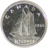 1966 Canada 10-cents ICCS Certified PL67 Heavy Cameo