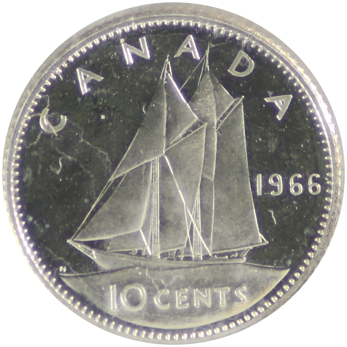 1966 Canada 10-cents ICCS Certified PL67 Heavy Cameo