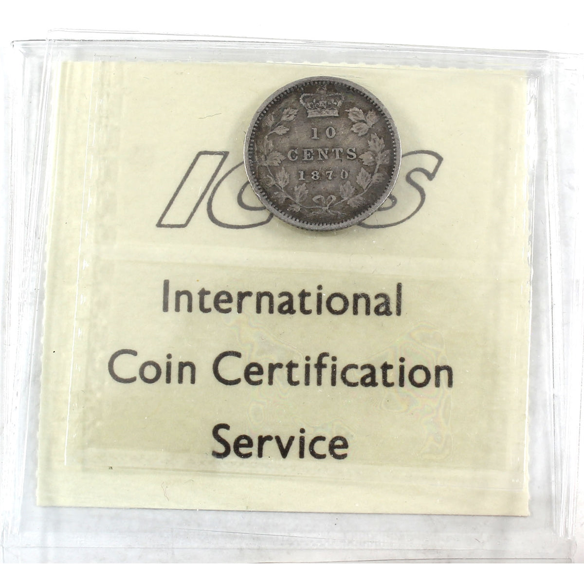 1870 Narrow 0 Canada 10-cents ICCS Certified VG10