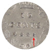 1886 Small 6, Obv. 5 Canada 10-cents ICCS Certified AU50