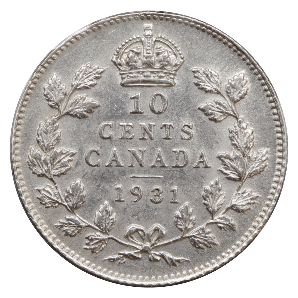 1931 Canada 10-cents Almost Uncirculated (AU50), Cameo $