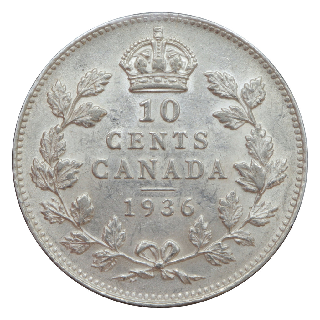 1936 Bar Canada 10-cent Almost Uncirculated (AU50) $