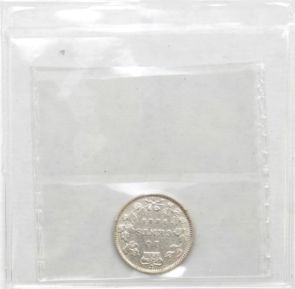 1881H Obv. 2 Canada 10-cents ICCS Certified VF30