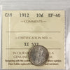 1912 Canada 10-cents ICCS Certified EF40