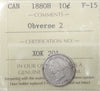 1880H Obv. 2 Canada 10-cents ICCS Certified F15
