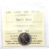 1969 Small Date Canada 10-cents ICCS Certified MS64