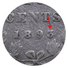 1893 Flat Top 3, Obv. 5 Canada 10-cents ICCS Certified F12