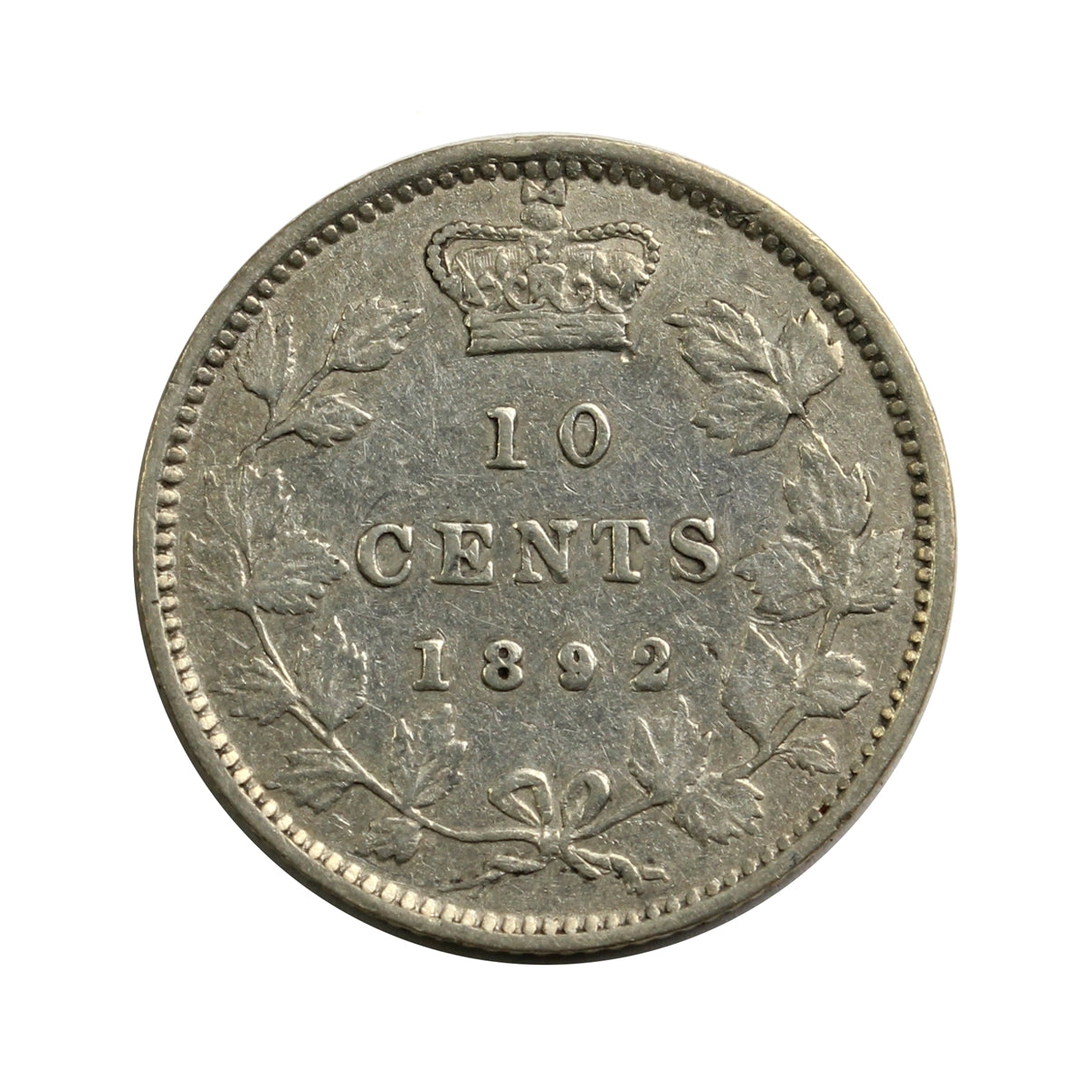 1892 Obv. 5 Canada 10-cents VF-EF (VF30) $