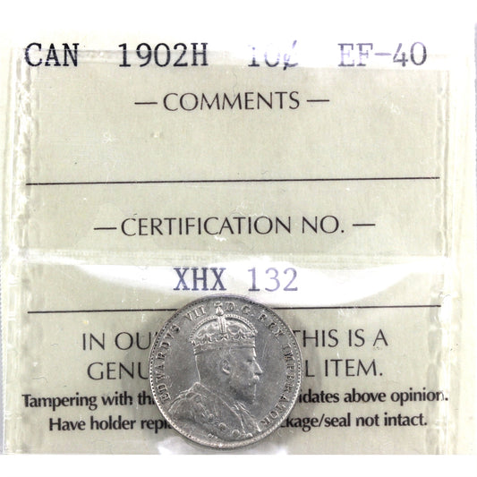 1902H Canada 10-cents ICCS Certified EF40