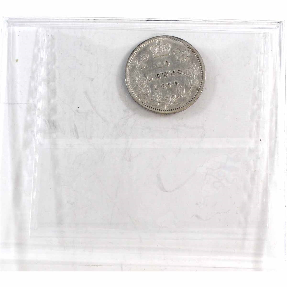 1870 Wide O Canada 10-cents ICCS Certified F15