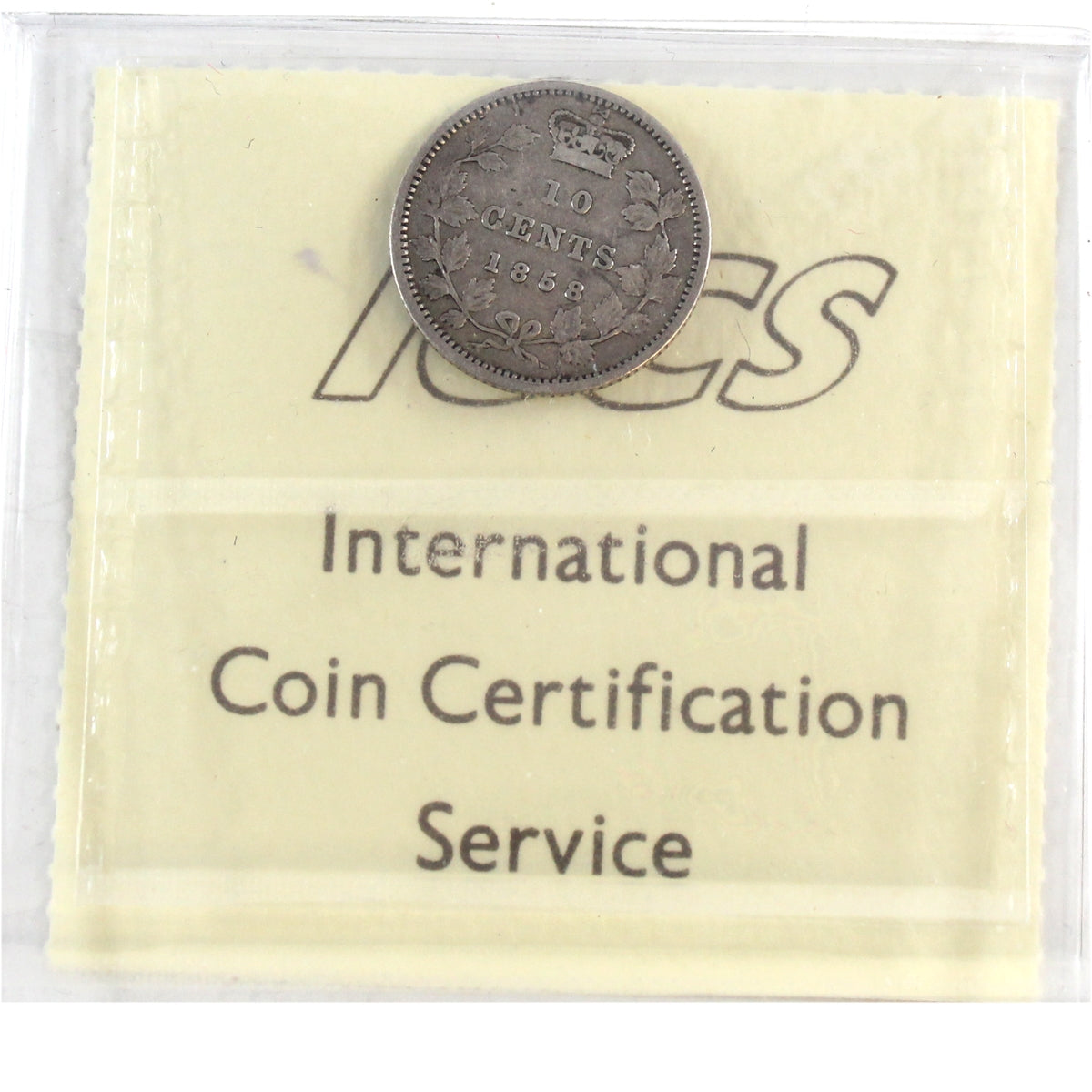 1858 Canada 10-cents ICCS Certified G6
