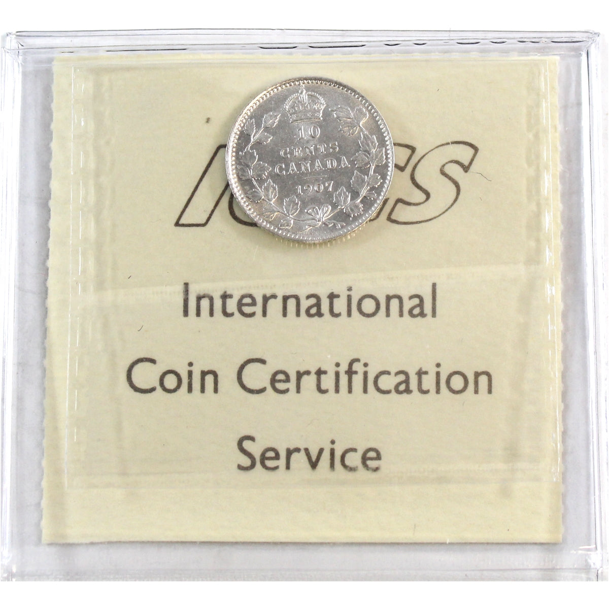 1907 Canada 10-cents ICCS Certified AU55