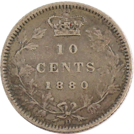 1880H Obv. 1 Canada 10-cents Very Fine (VF-20) $