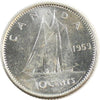 1959 Canada 10-cents Almost Uncirculated (AU50)