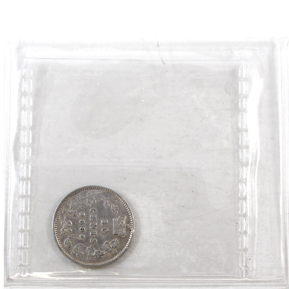 1886 Small Repunched 6, Obv. 5 Canada 10-cents ICCS Certified VF30