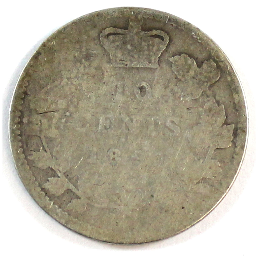 1893 Flat Top 3 Obv.6 Canada 10-cents About Good (AG3)