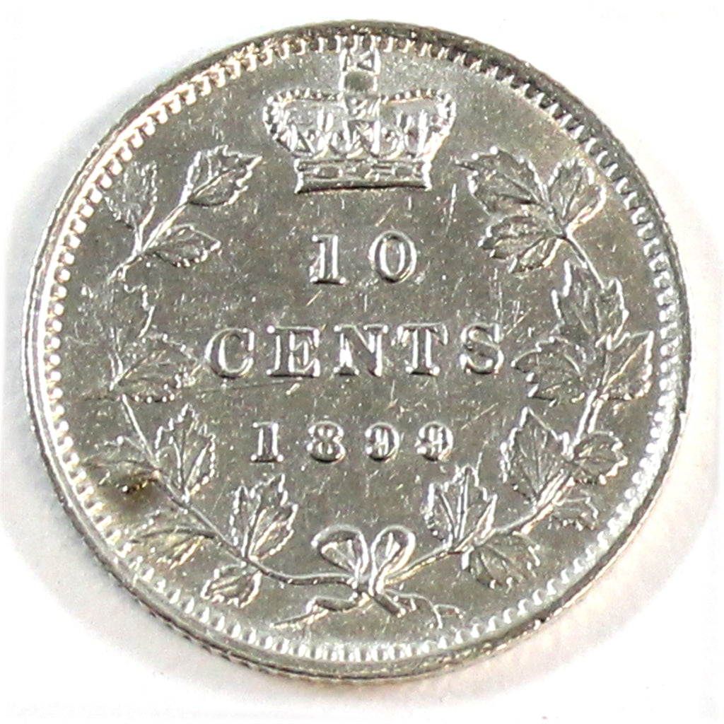 1899 Small 9's Canada 10-cents EF-AU (EF45) $