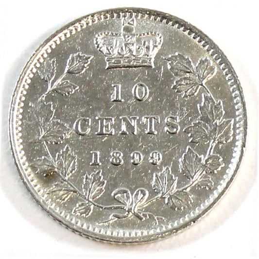 1899 Small 9's Canada 10-cents EF-AU (EF45) $