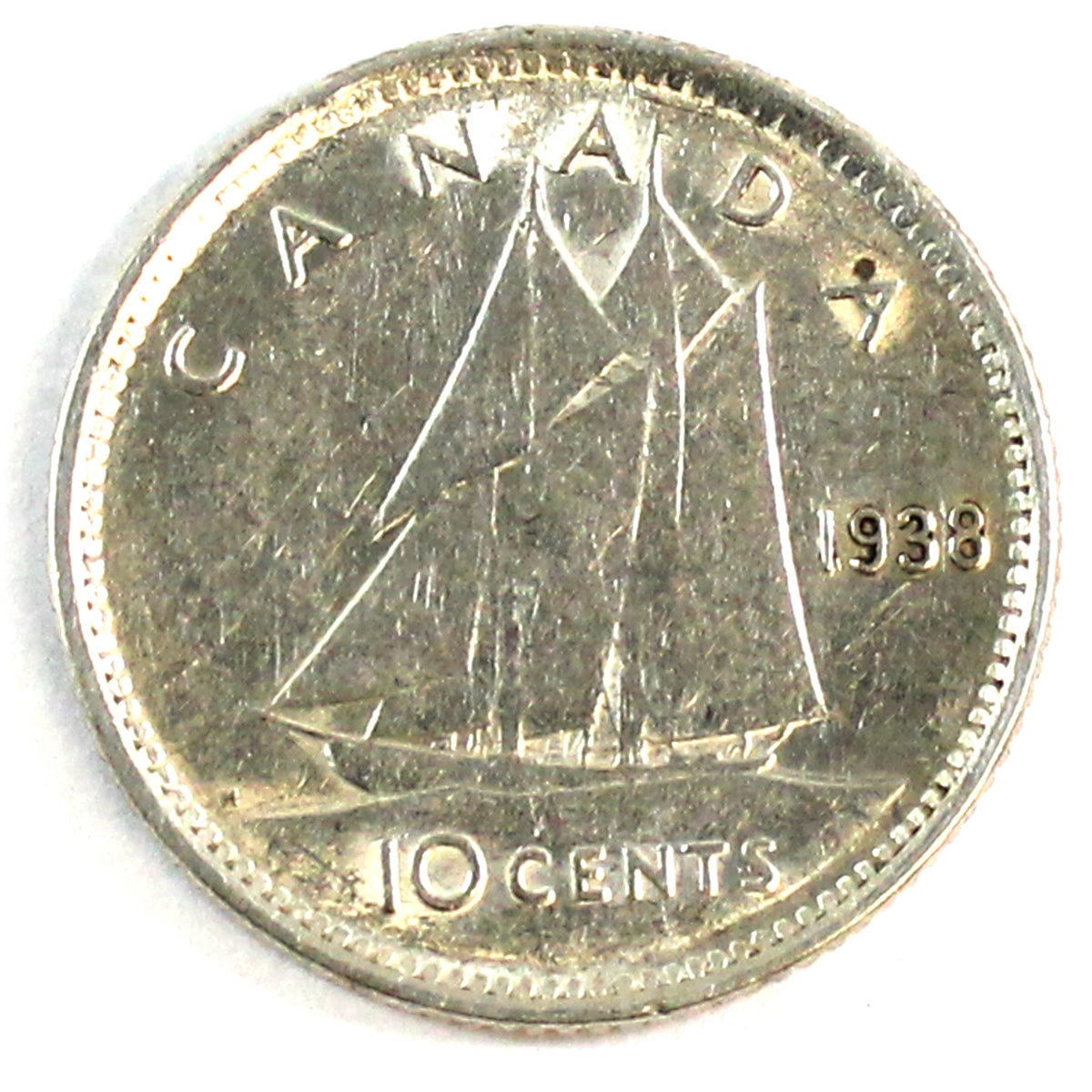1938 Re-Engraved Canada 10-cents VF-EF (VF30)