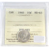 1940 Canada 10-cents ICCS Certified MS-63