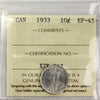 1933 Canada 10-cents ICCS Certified EF45