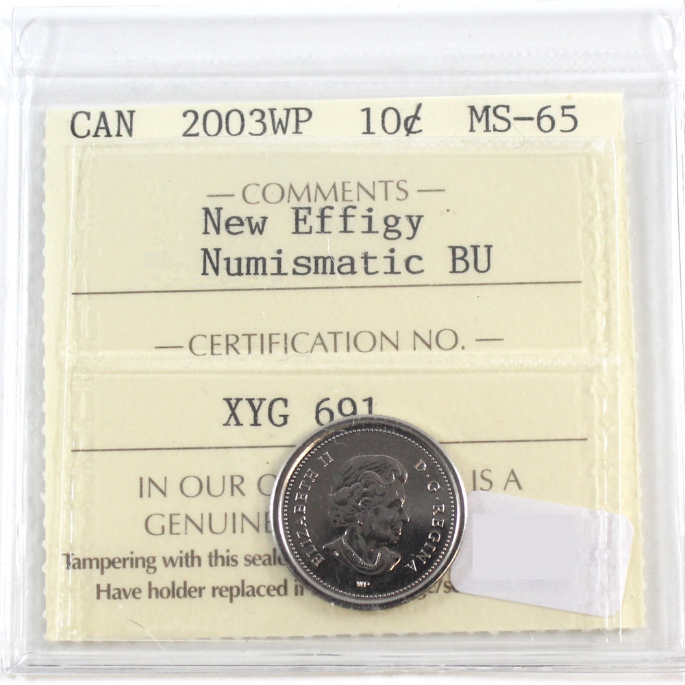 2003W Canada 10-cents ICCS Certified MS65 NBU