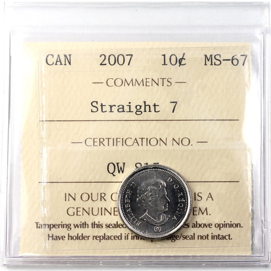 2007 Straight 7 Canada 10-cents ICCS Certified MS67