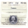 1956 Canada 10-cents ICCS Certified MS64 Cameo
