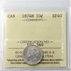 1874H Canada 10-cents ICCS Certified EF-40