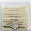 1936 Canada 10-cents ICCS Certified EF-45